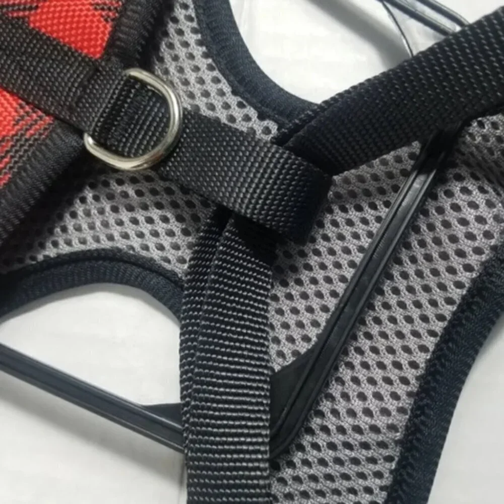 Unique Petz Dog Harness Medium Red Black Tartan Plaid Comfy Adjustable Size M